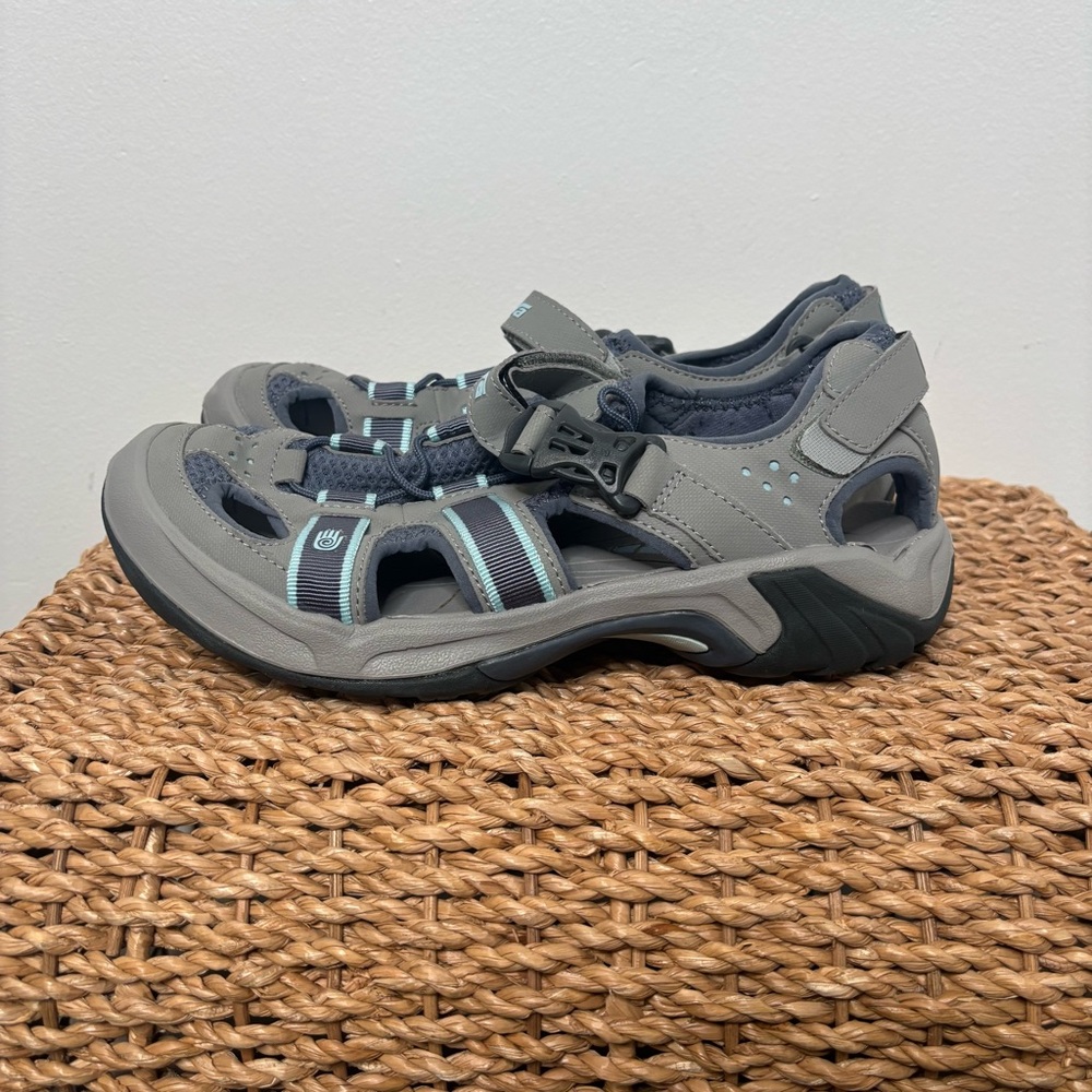 Teva Sandals Womens 10, Omnium Water Sport Hiking Shoe Hybrids Gray Blue